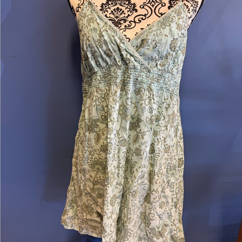 No Boundaries Green Floral Mini Dress